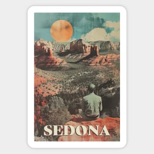 Sedona Serenity: Reflective Meditation in Red Rock Canyons Sticker